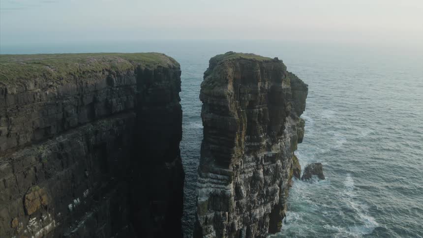 A large cliff in the ocean