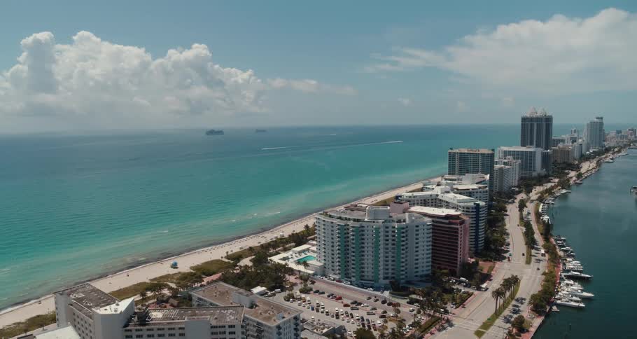An aerial view of a city