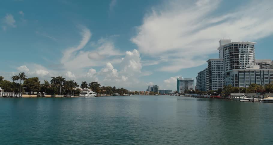 A view of a city along the water