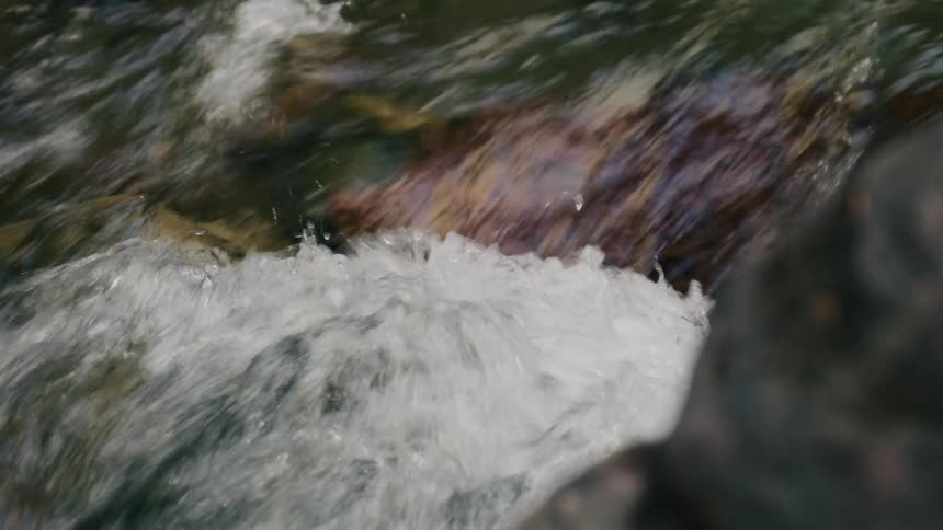 A river with rocks and water