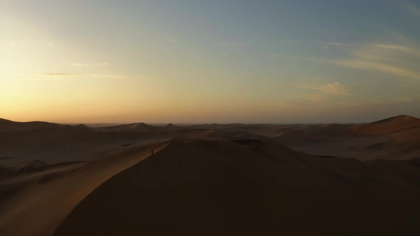 An aerial view of a desert