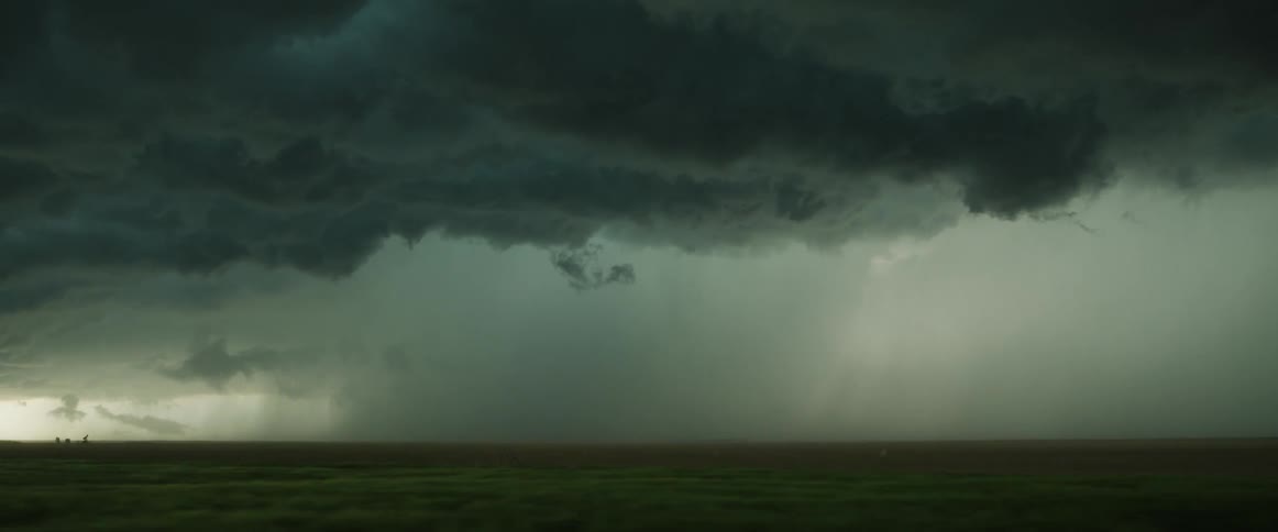 A large storm is raging on the field