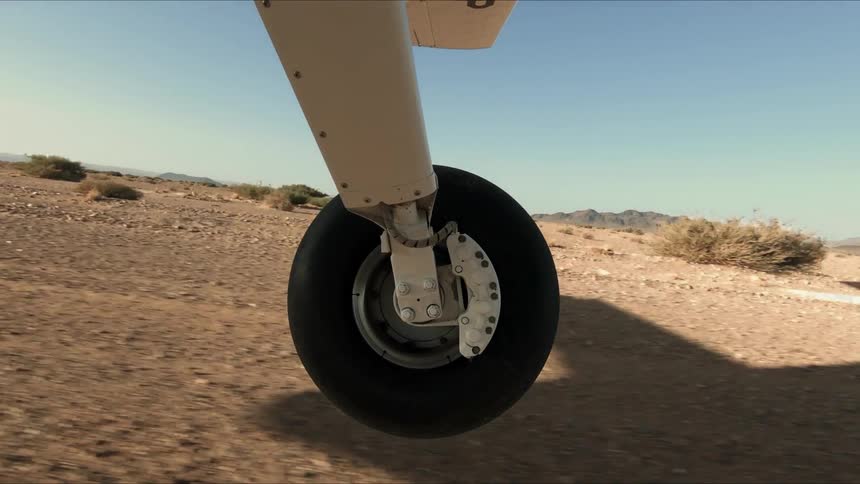 A view of a plane wheel landing
