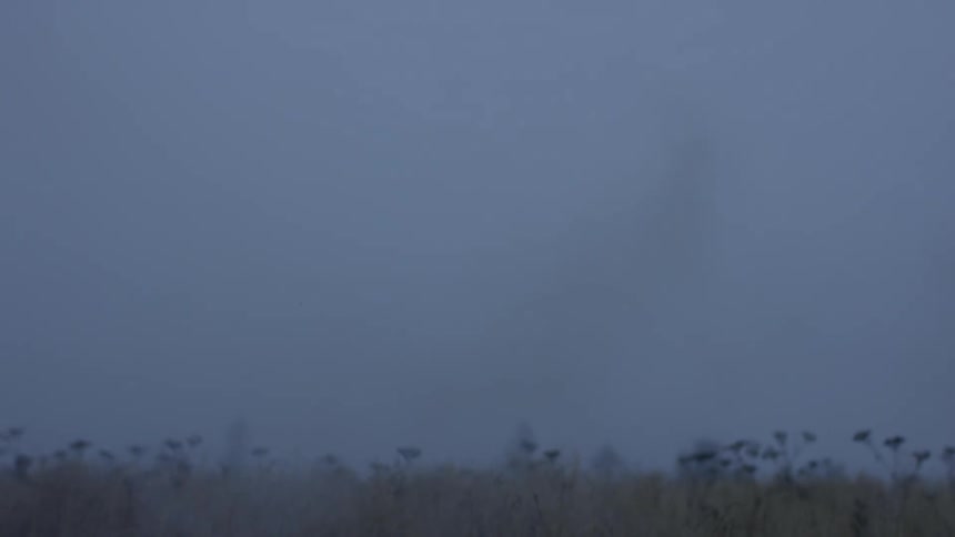 Smoke rising from burning brush