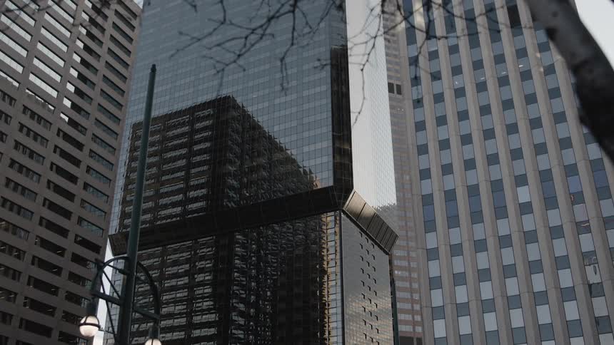 Tall city buildings downtown