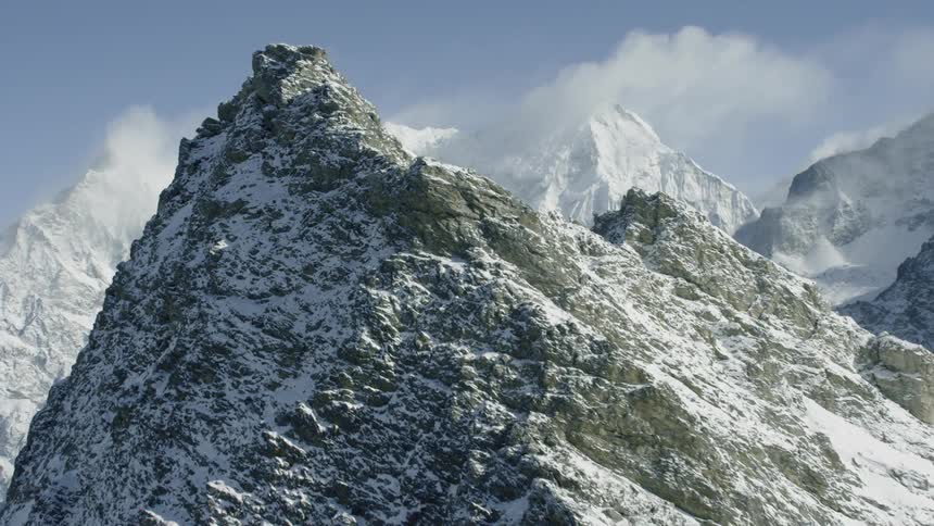 Snow covered mountains on a sunny day
