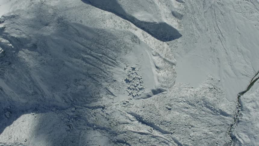 The base of an icy mountain