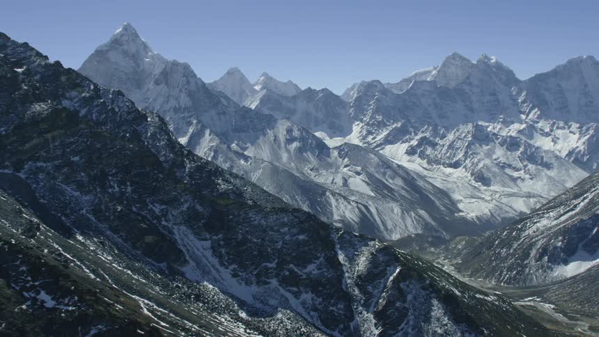 Jagged snowy mountains