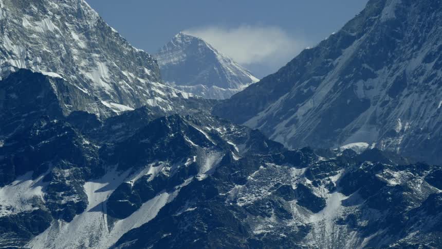 Snow covered mountains on a sunny day