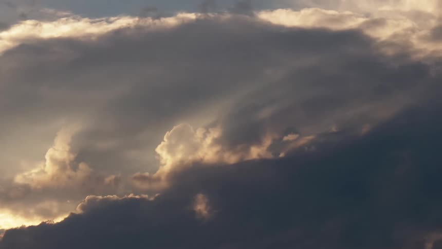 A view of clouds with the sun behind them