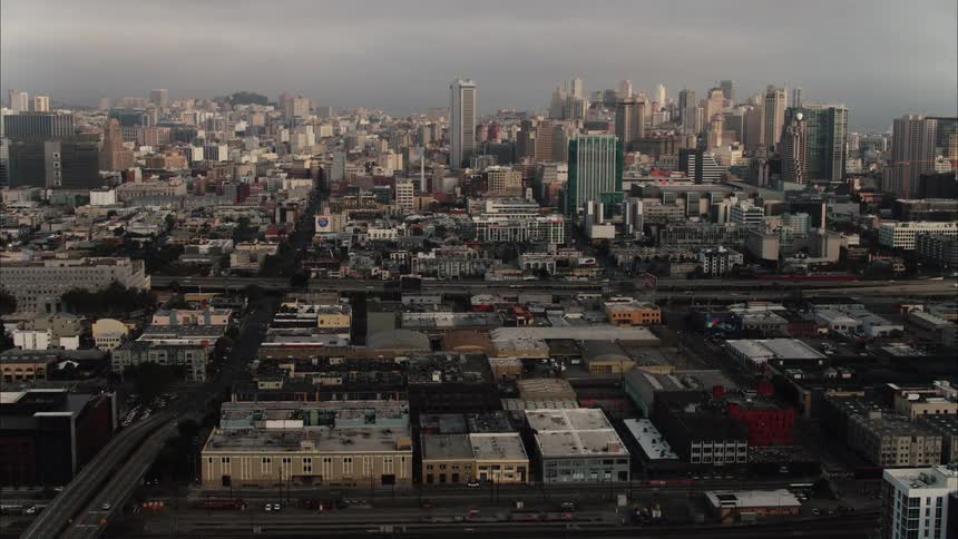 Aerial view of the buildings in the san francisco city skyline