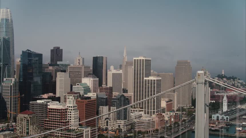 Skyscrapers and buildings by the bay in san francisco