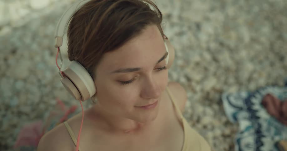 Woman listening to music
