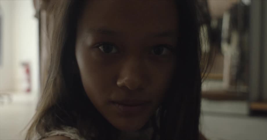 Close up of the face of a young exotic woman