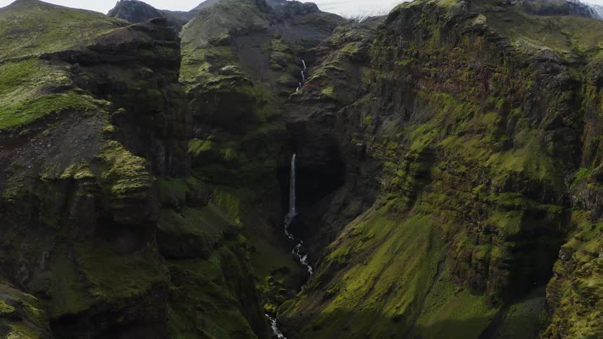 An aerial view of a canyon