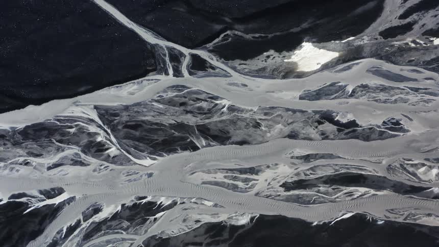 A glacier with ice and snow