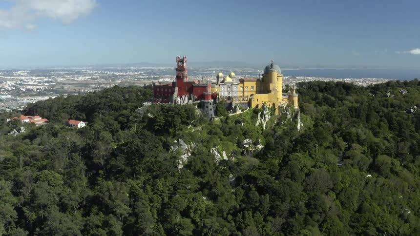 Aerial shot of buildings overlooking a city