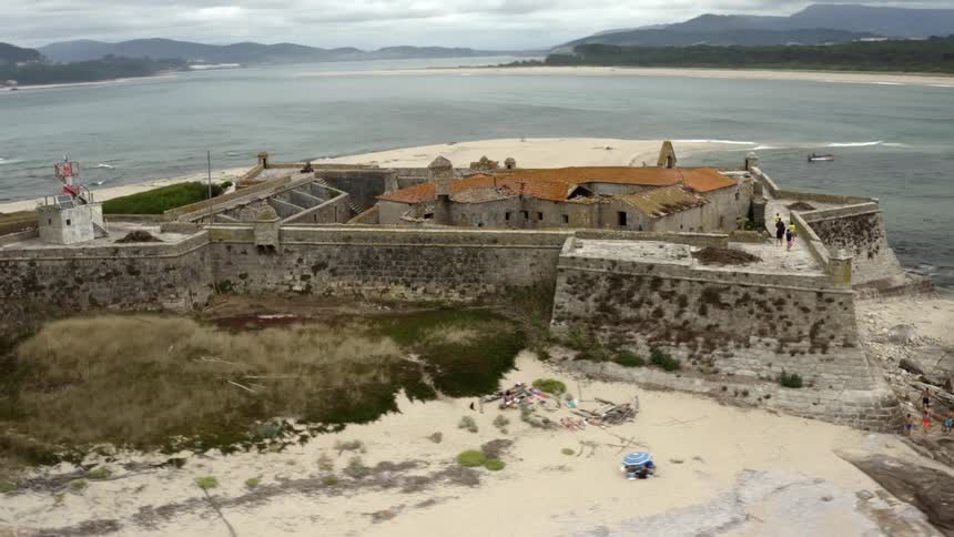 Aerial shot of an island fort