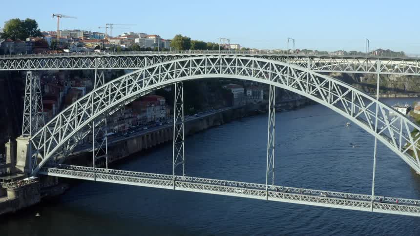 Aerial shot of a bridge