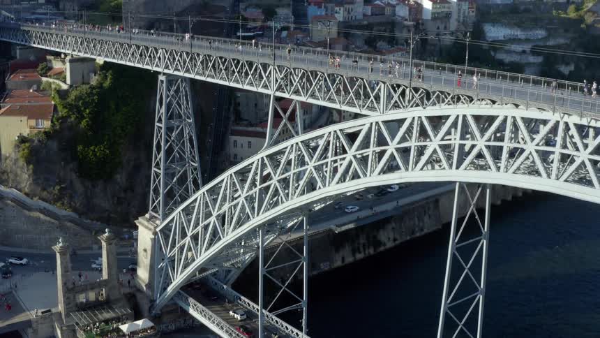 Aerial shot of a bridge