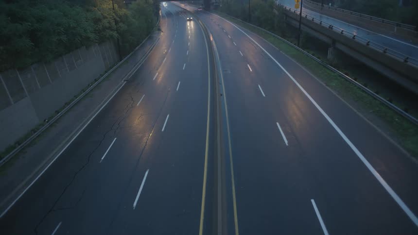 Cars are traveling on the highway