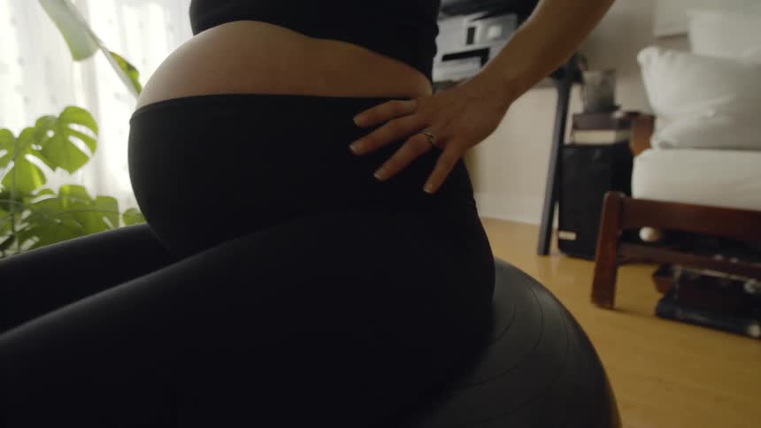 Person rolling on ball