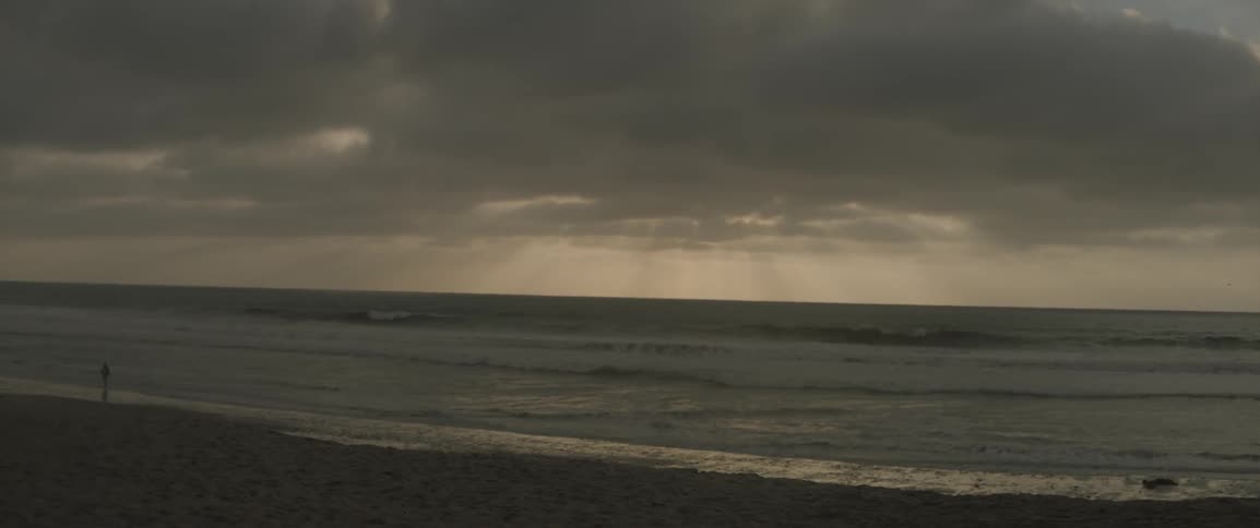 A beach on a cloudy day