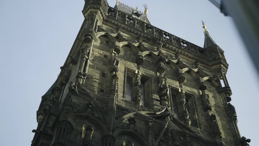 A view of a tower outdoors