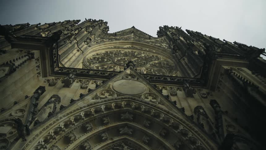 Exterior view of cathedral against the cloudy sky