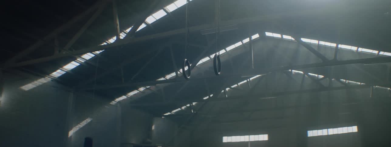 Rings hang in the large gym