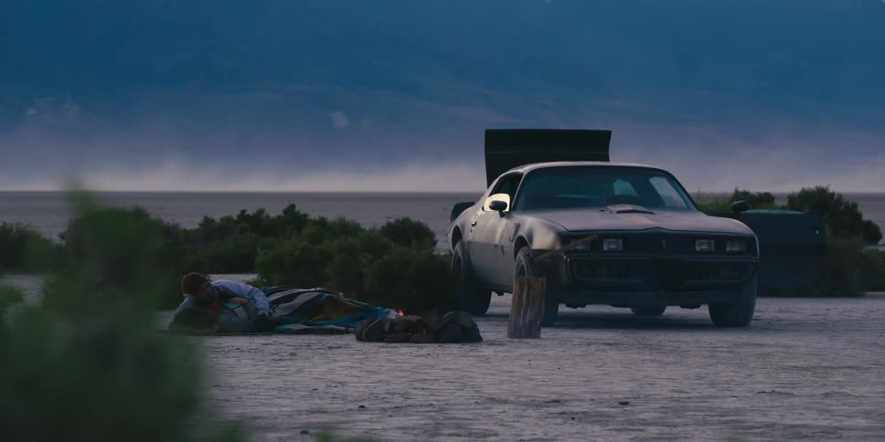 A man camping next to his car