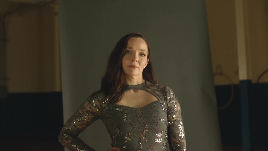 A woman wearing a fashionable outfit