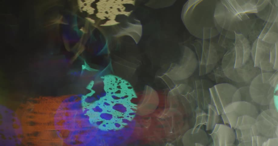 Fog and frost move on colorful glass