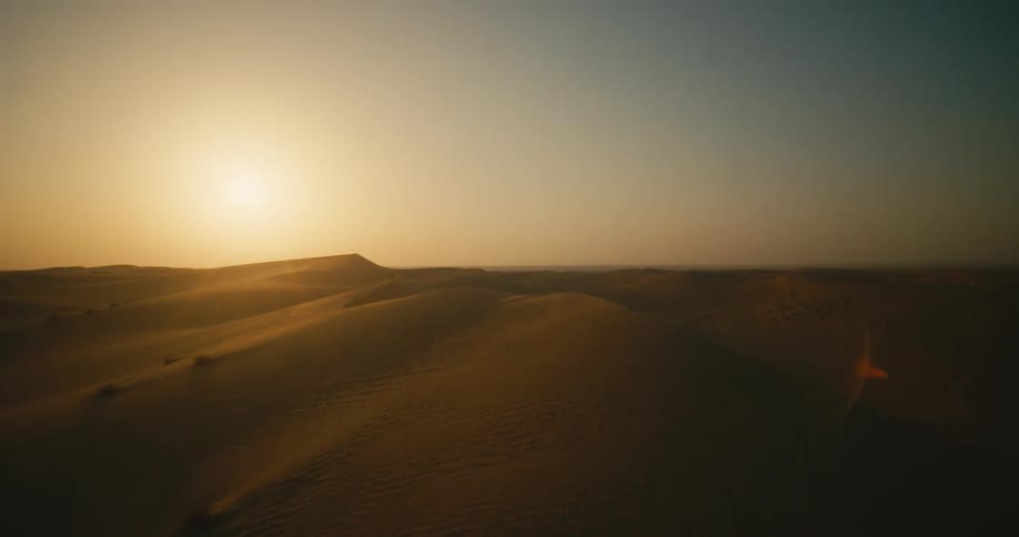 The sky is full of fog over the desert