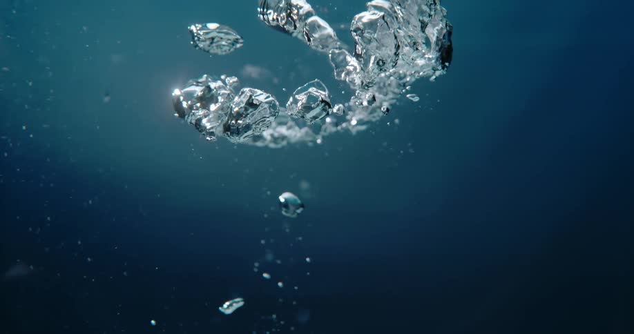 Shot of an air bubble floating to the surface