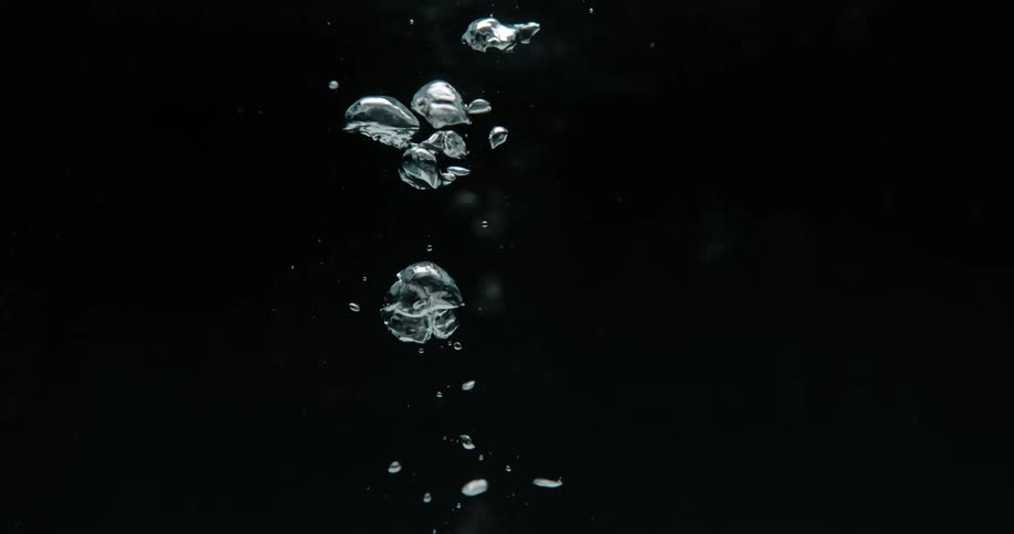 A view of water bubbles floating