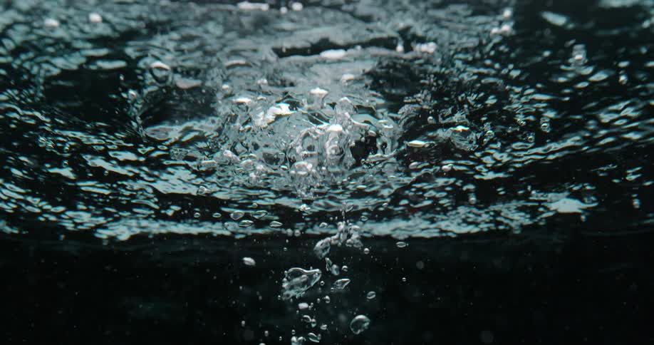 Underwater with ripples and bubbles