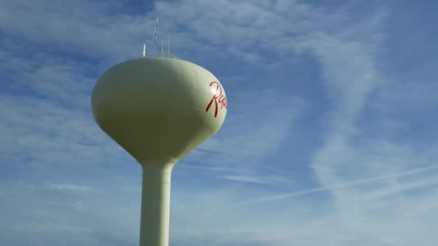 A view of a water tower outdoors