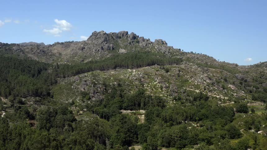 An aerial view of a mountain