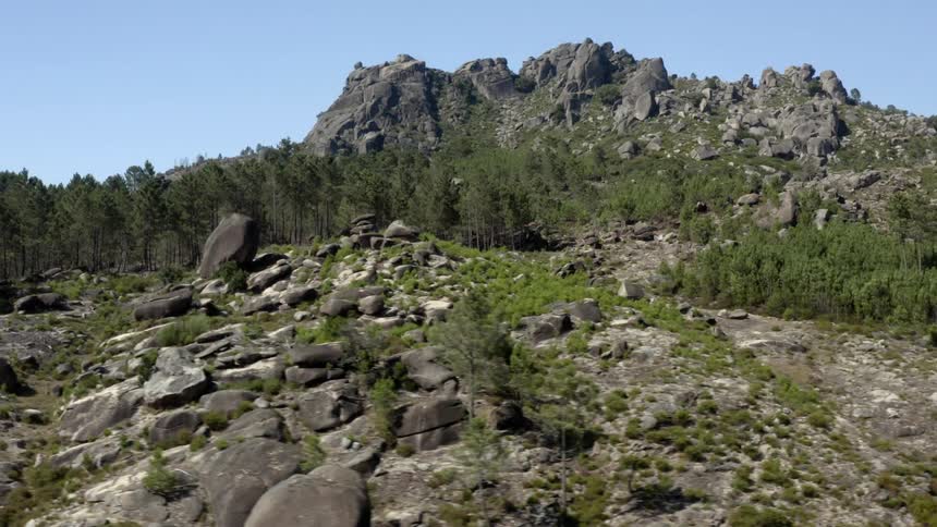 An aerial view of some mountains