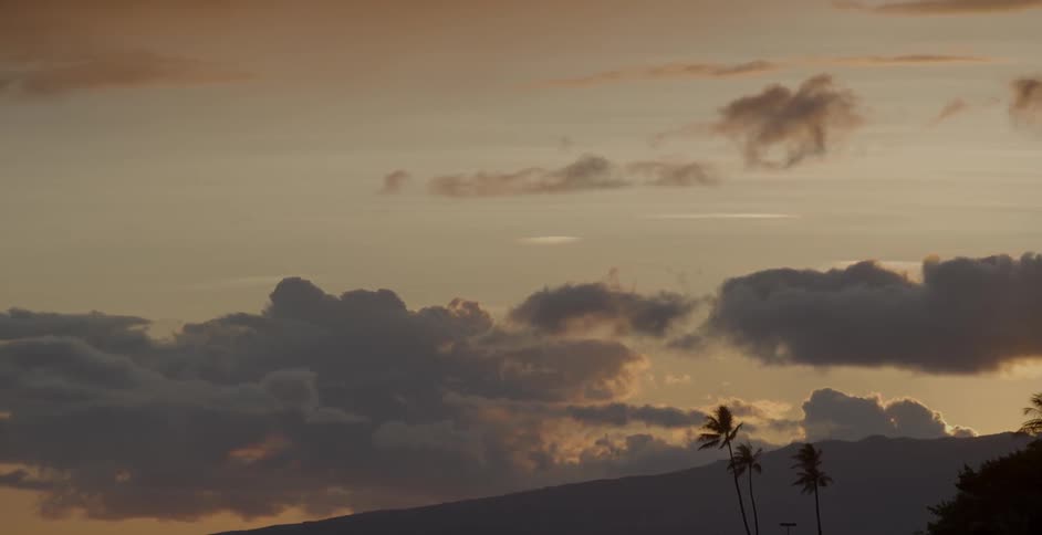 Cloudy skies at dusk