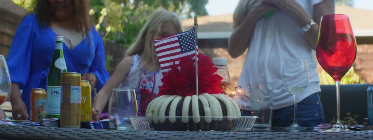 A group of people outdoors at a party