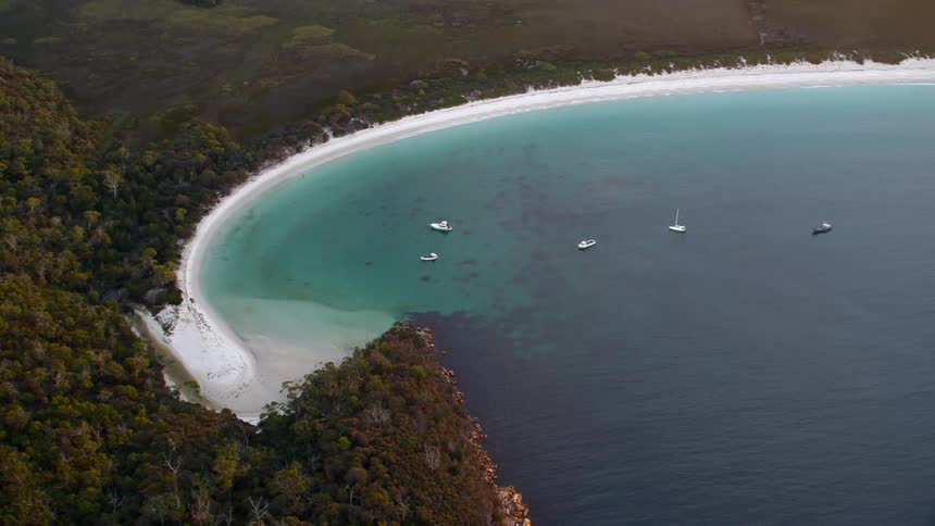 An aerial view of the coast