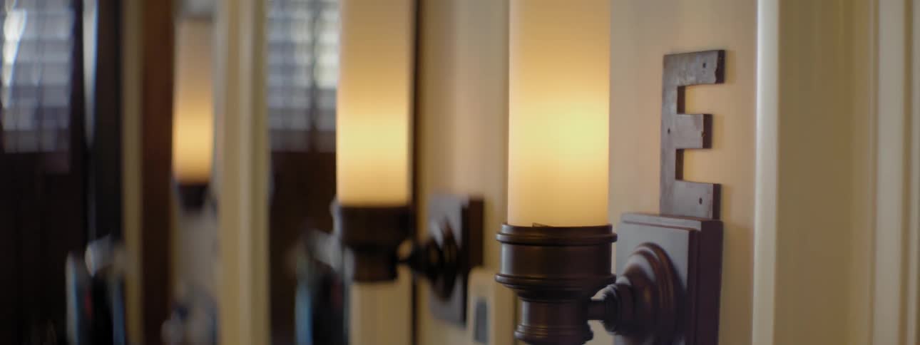 Light sconces hanging on a wall
