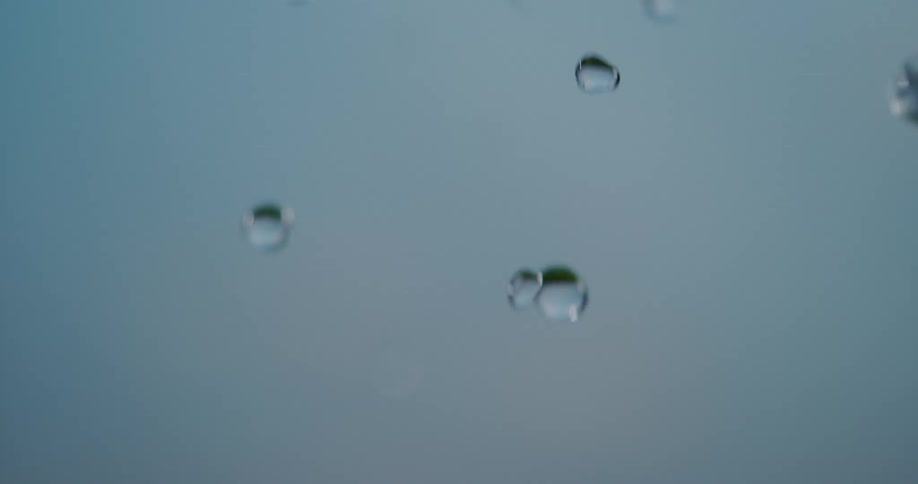 Different sizes of water droplets fall