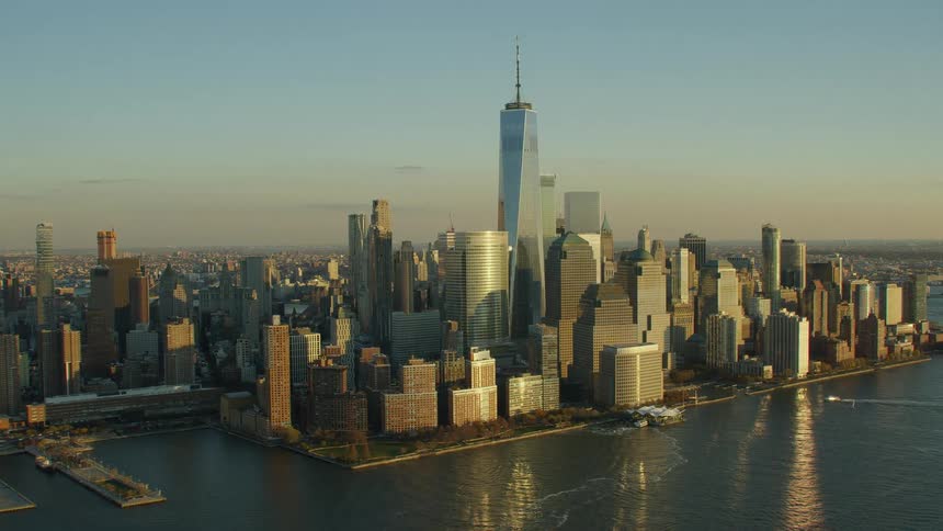 An aerial view of a large city