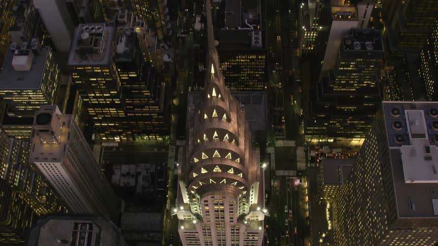Aerial shot of the top of the empire state building