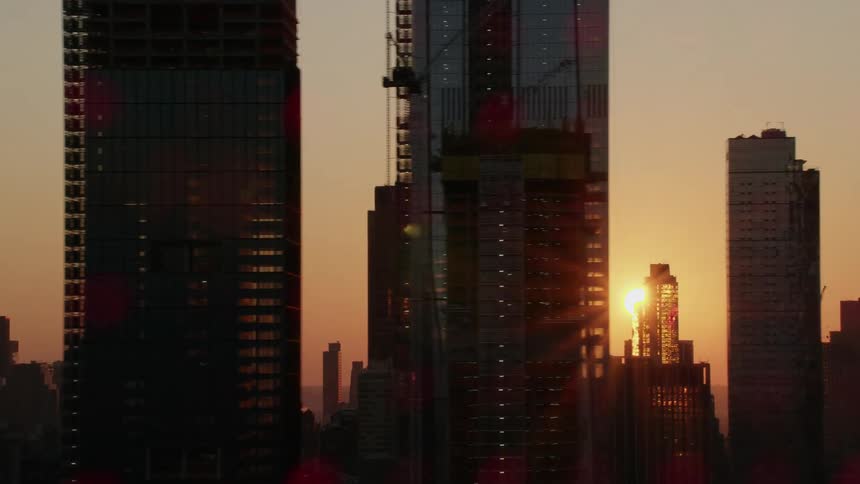 Tall buildings are under construction in the city