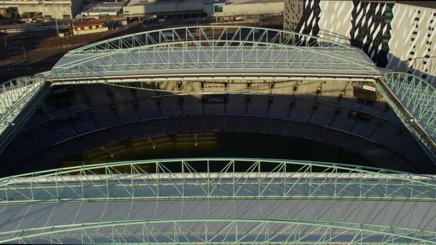 Aerial view of the etihad stadium in the city of manchester