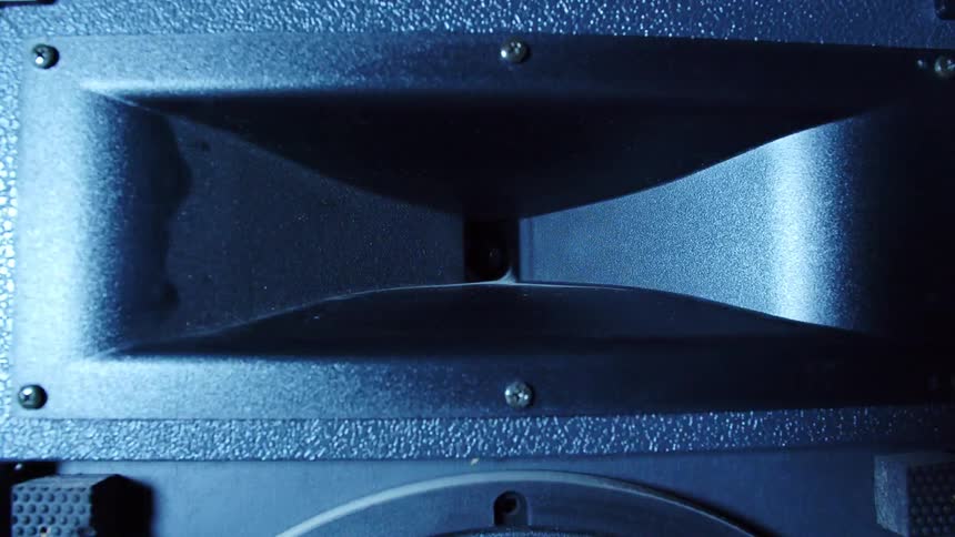 A speaker with lights flashing